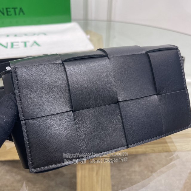 Bottega veneta高端女包 KF0015黑色 寶緹嘉CAEESTTE腰包 BV經典款手工編織手包腰包胸包斜挎包  gxz1205